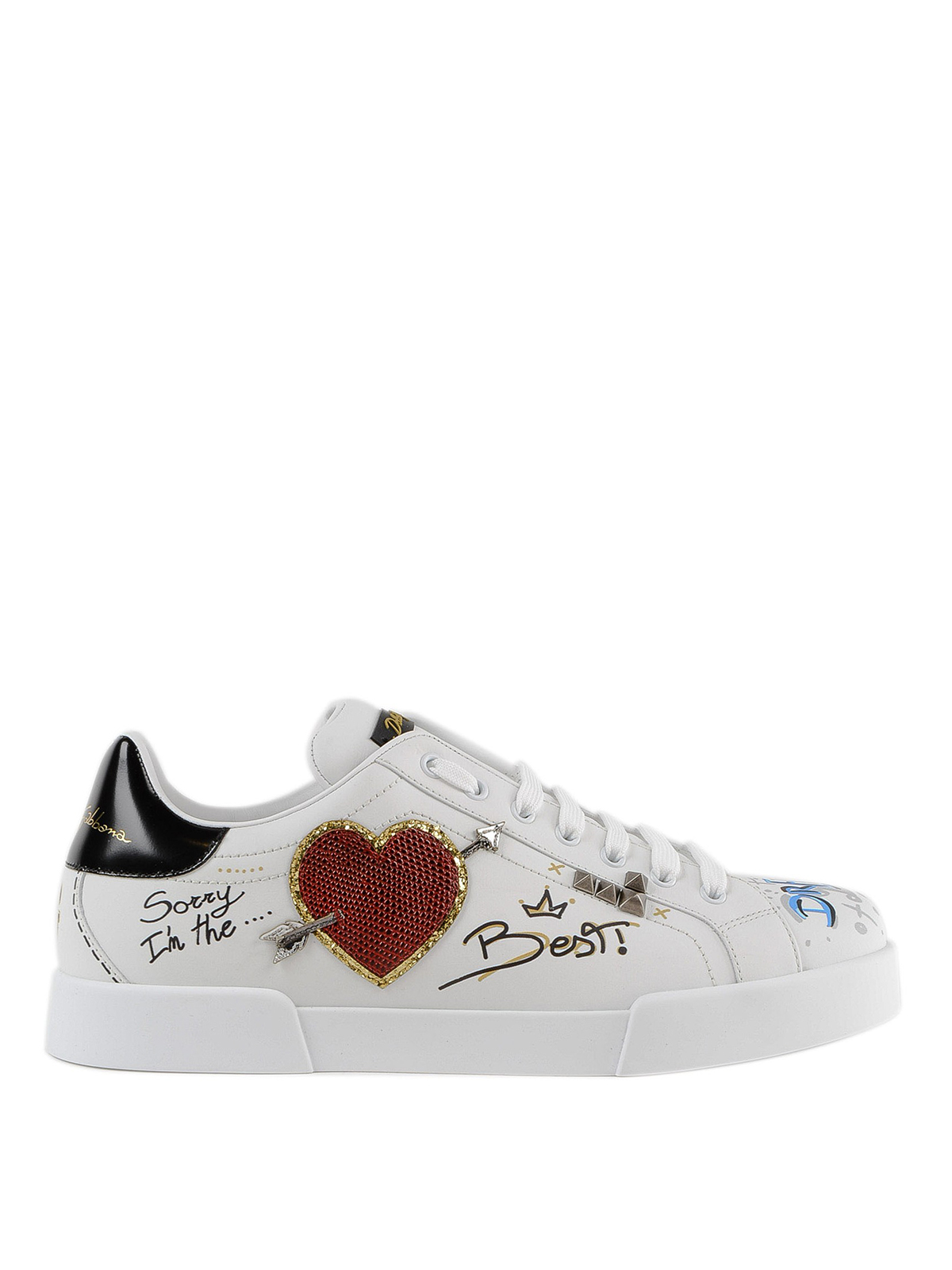 Trainers Dolce & Gabbana - Heart patch Portofino low top sneakers ...