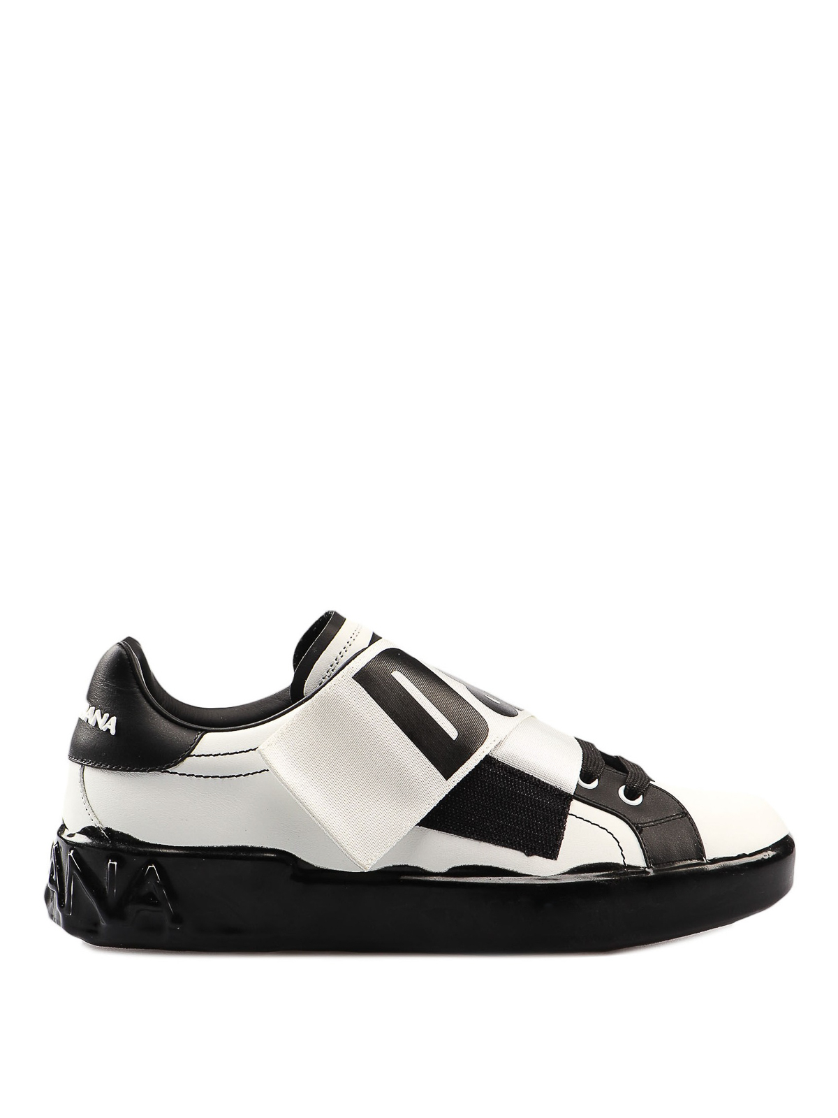 dolce and gabbana white and black sneakers