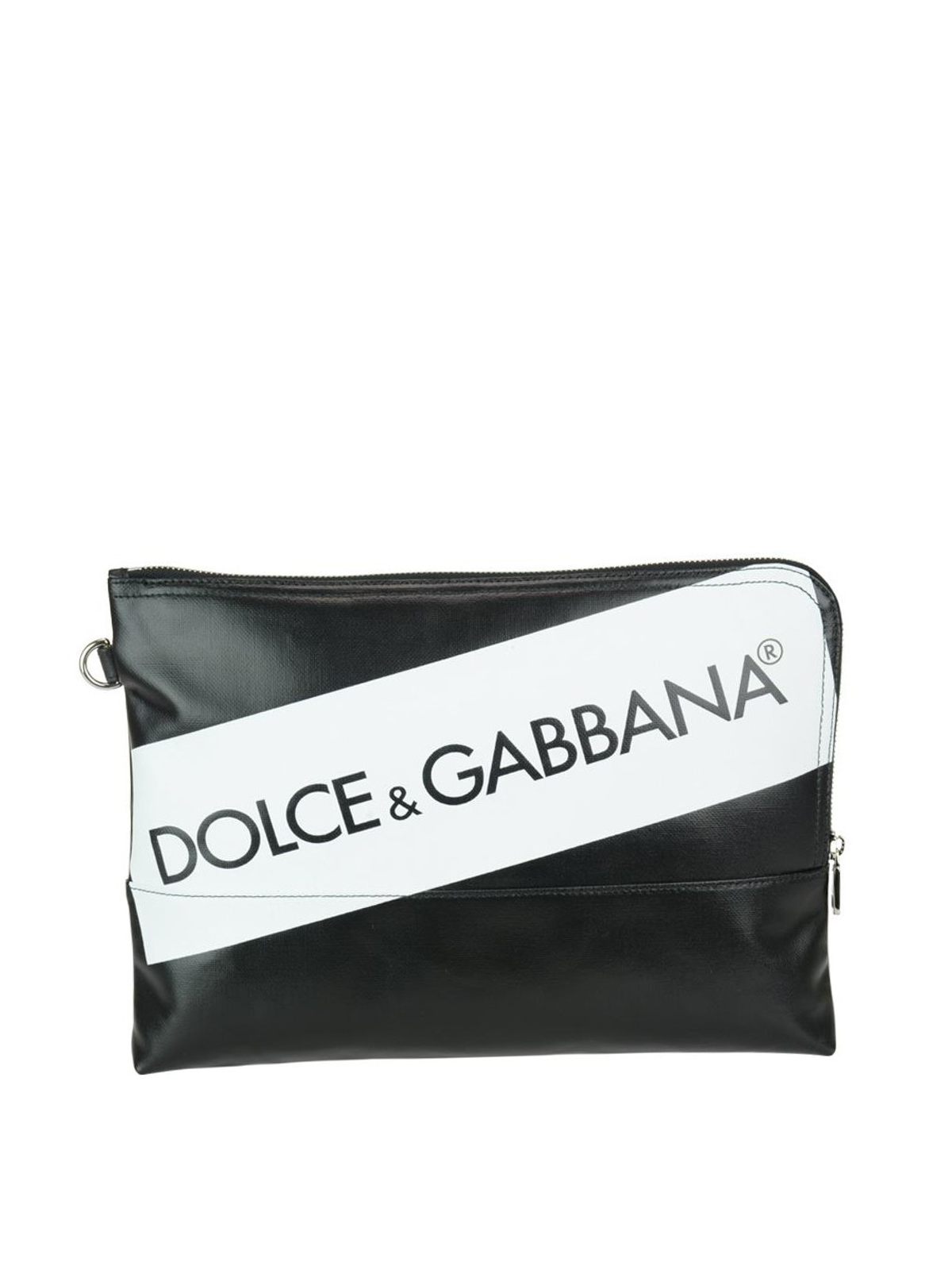 Wallets & purses Dolce & Gabbana - Black and white logo print pouch ...