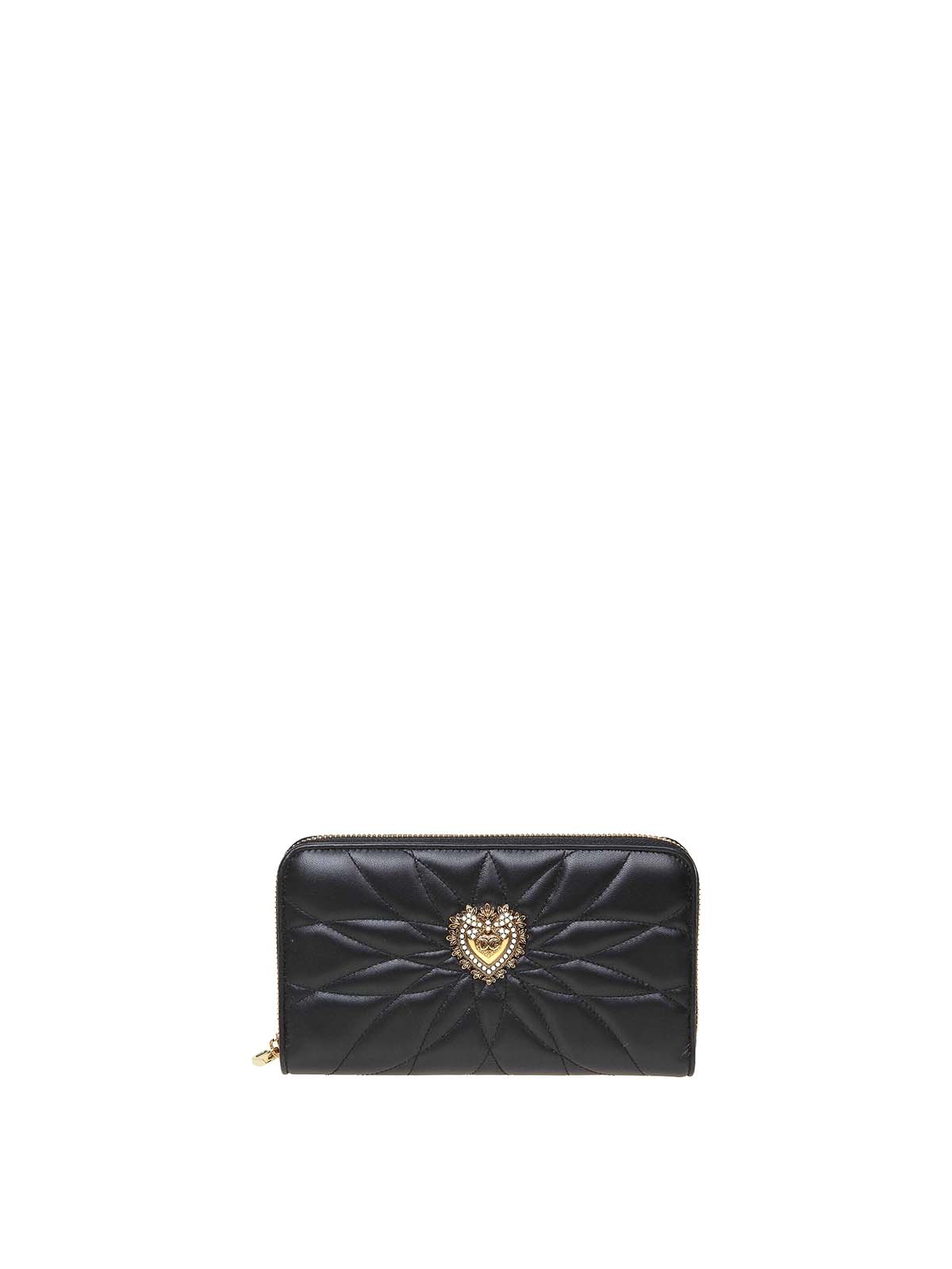 DOLCE & GABBANA DEVOTION BLACK QUILTED LEATHER WALLET