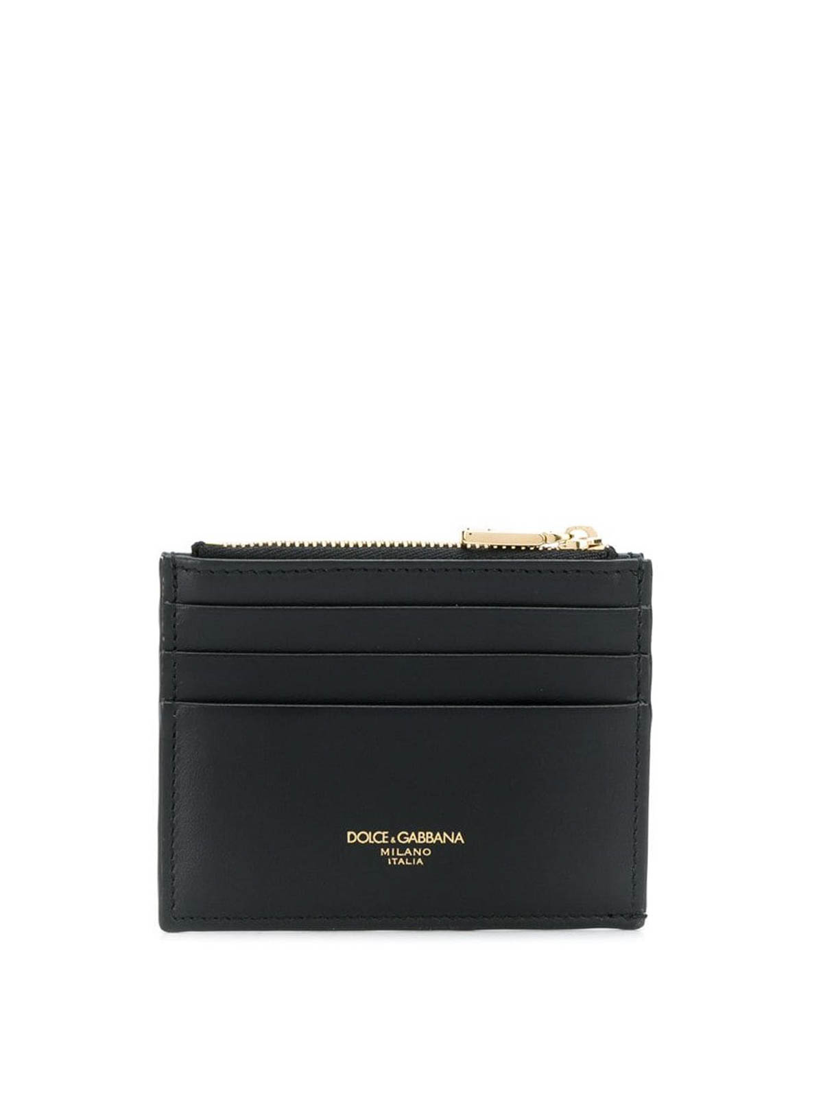 Wallets & purses Dolce & Gabbana - Logo leather top zip card 