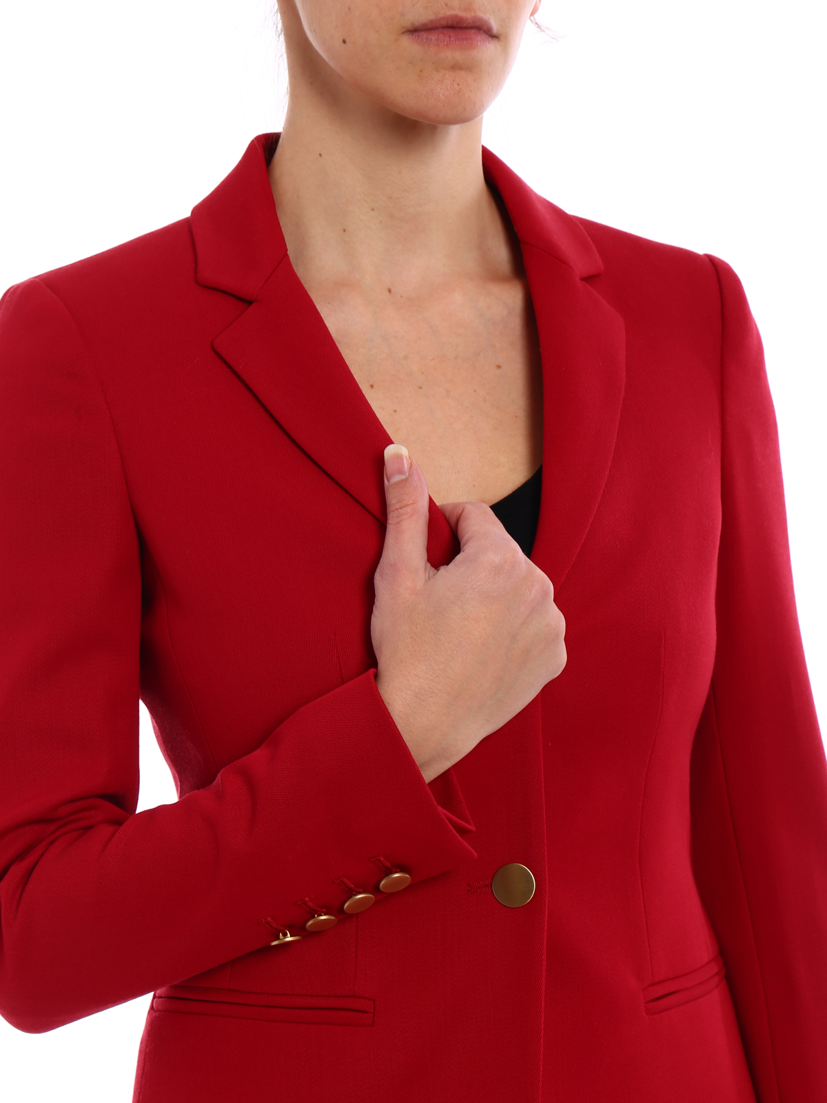 red fitted blazer jacket