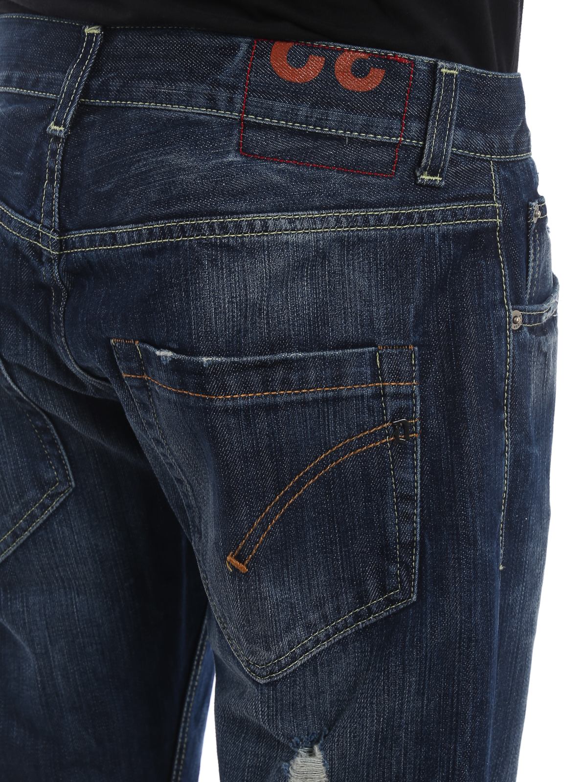 Straight leg jeans Dondup - Mius fake scraping rigid denim slim jeans ...