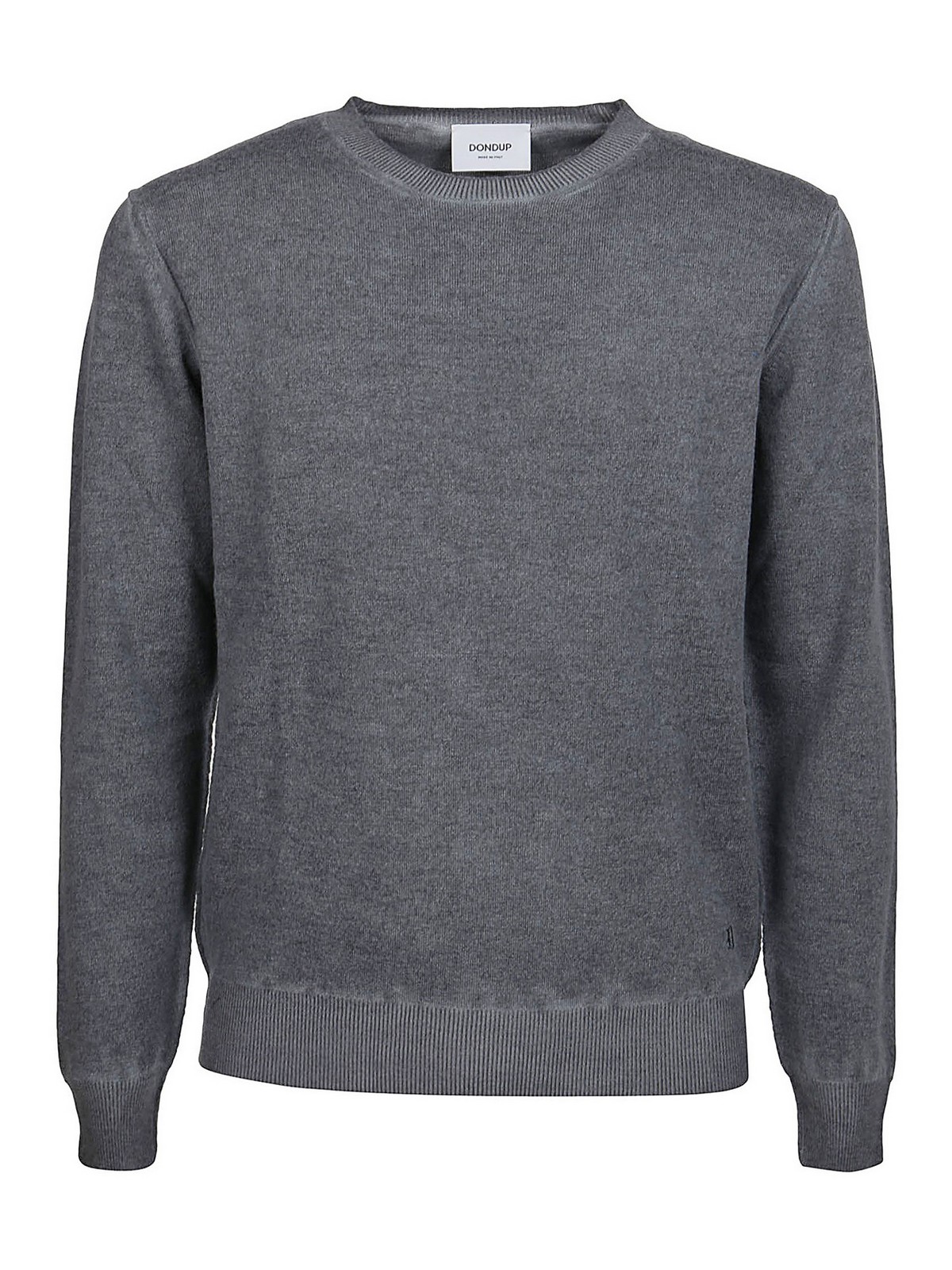 Dondup Melange Wool Crewneck Sweater In Grey