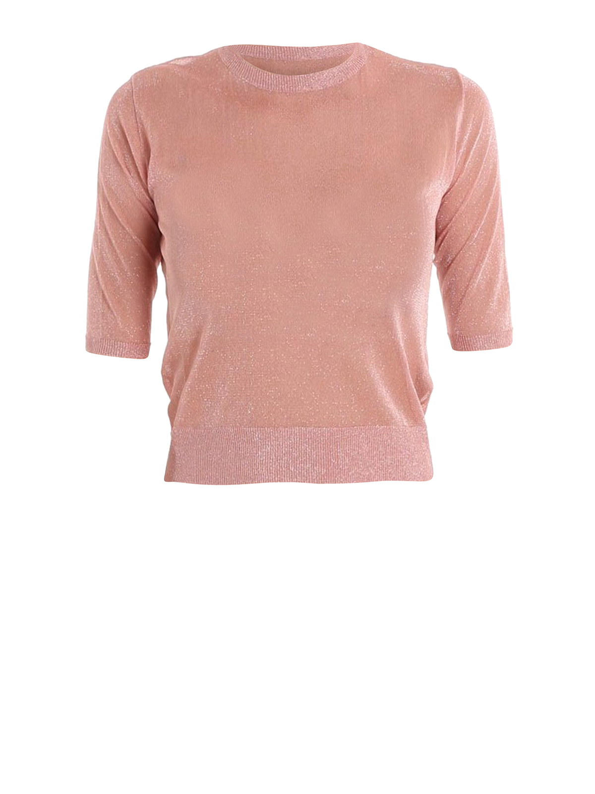 Short sleeve glowing crop sweater 