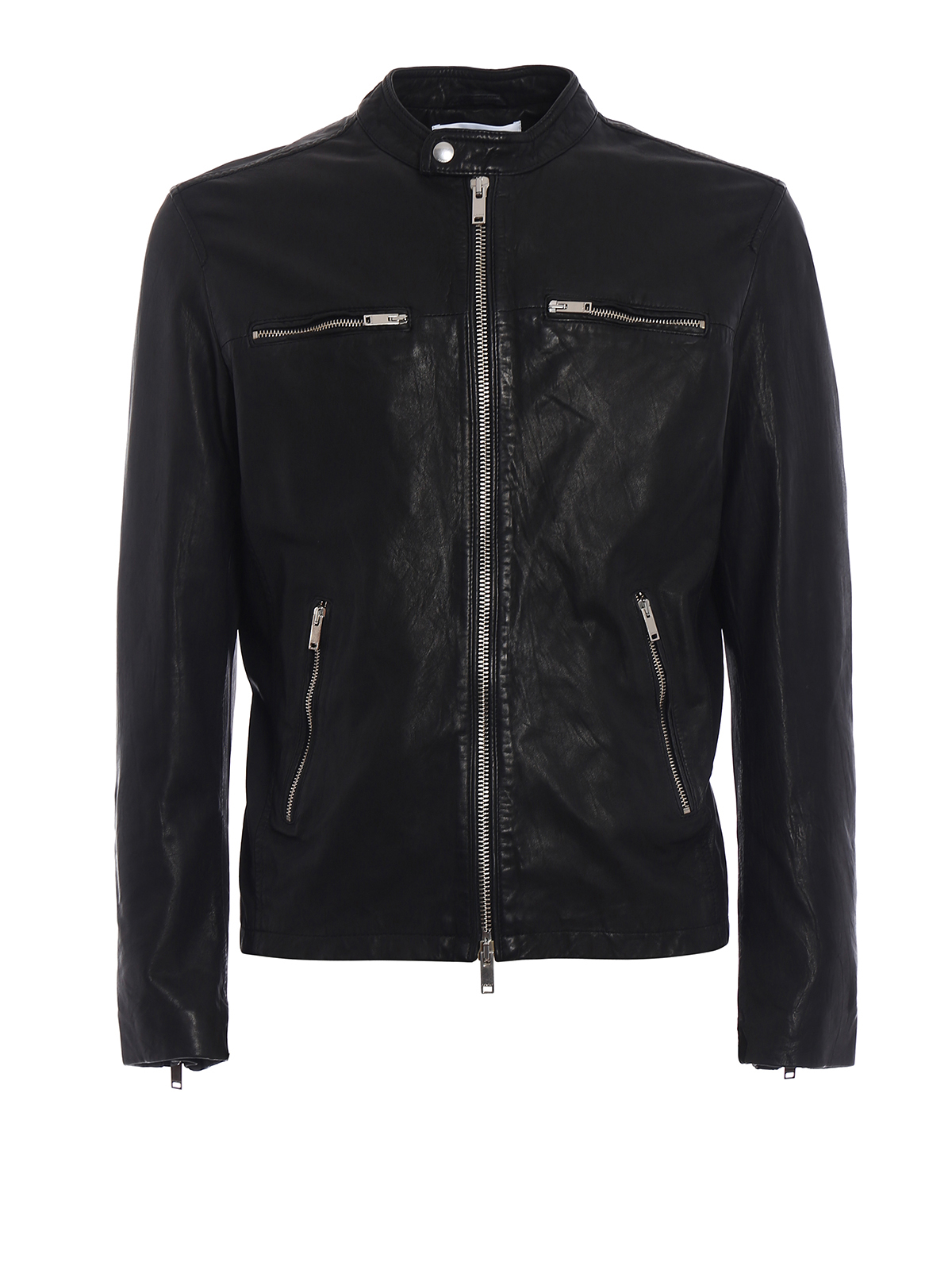 Leather jacket Dondup - New Biker leather jacket - UJ561PL180U002999