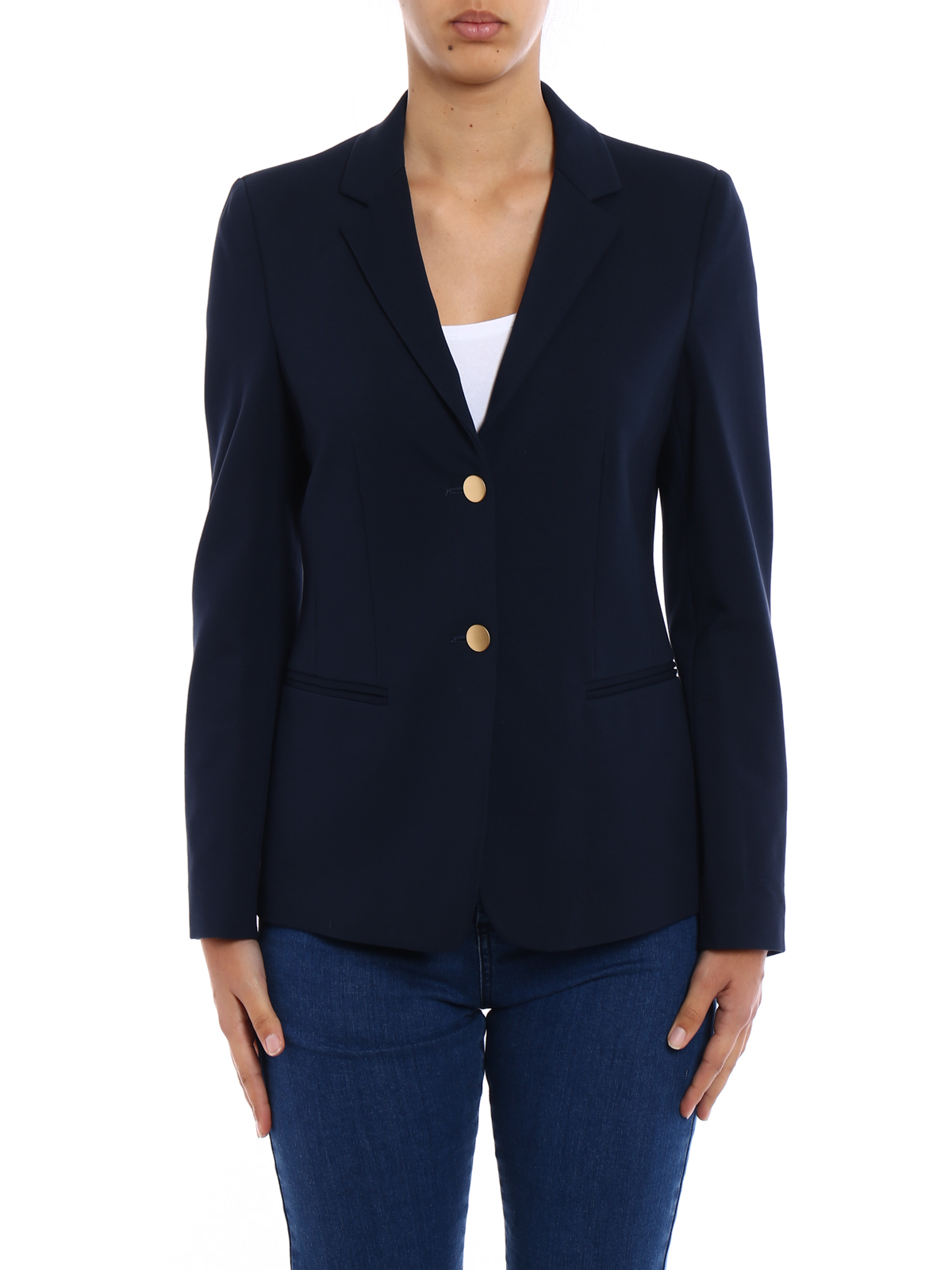 fitted blue blazer