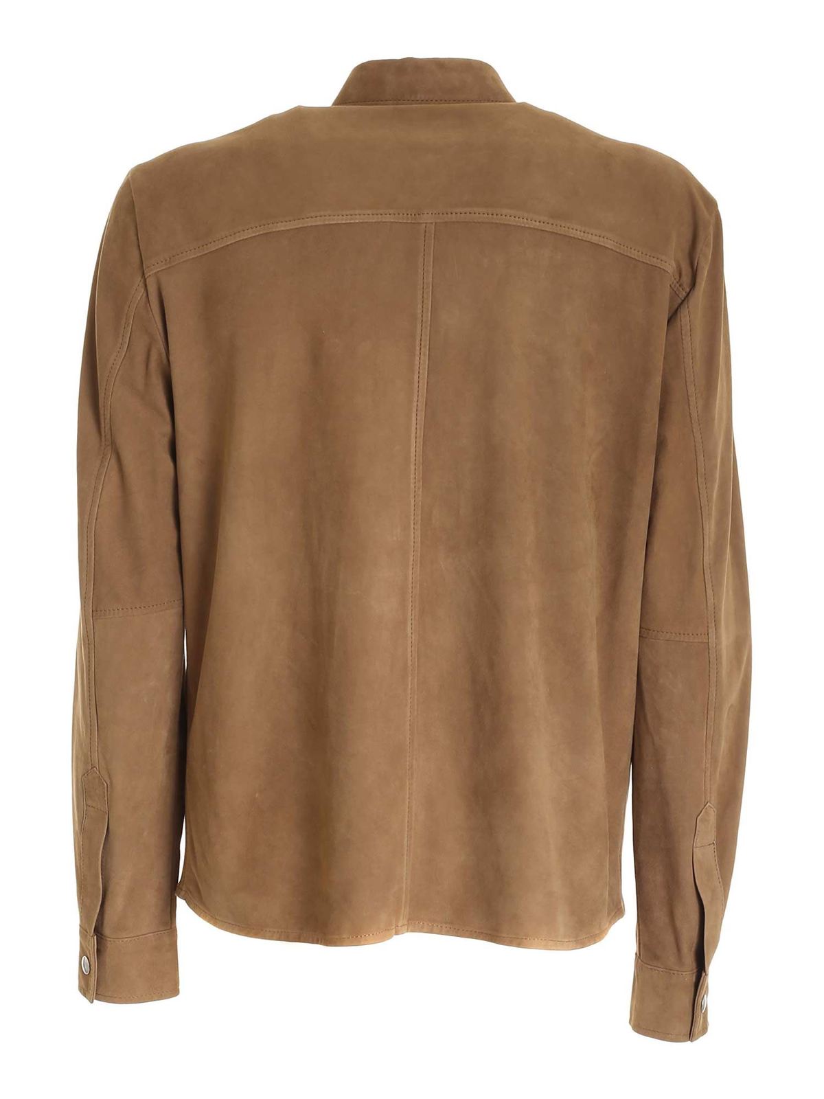 binær ødemark Forbigående Leather jacket Dondup - Suede shirt jacket in brown - UJ769PL0282UXXX028