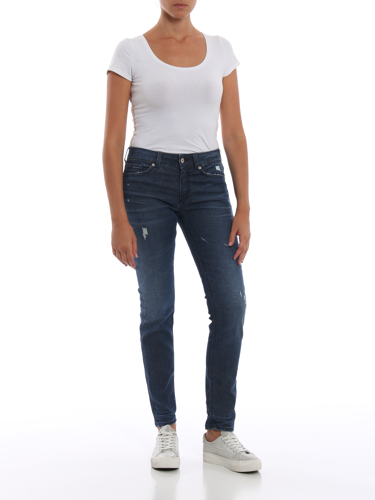 dark wash stretch jeans
