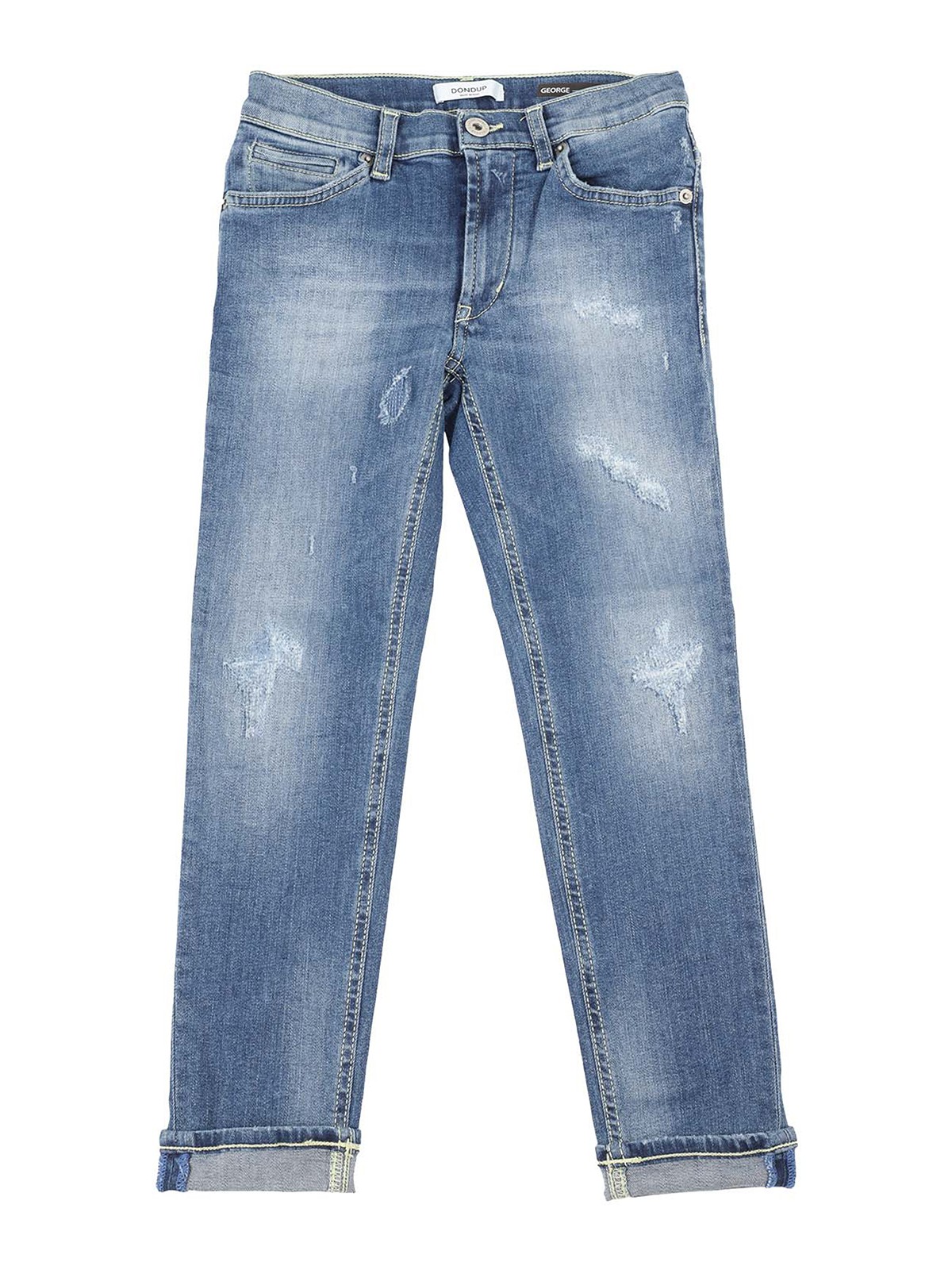 Straight leg jeans Dondup - Distressed effect George jeans ...