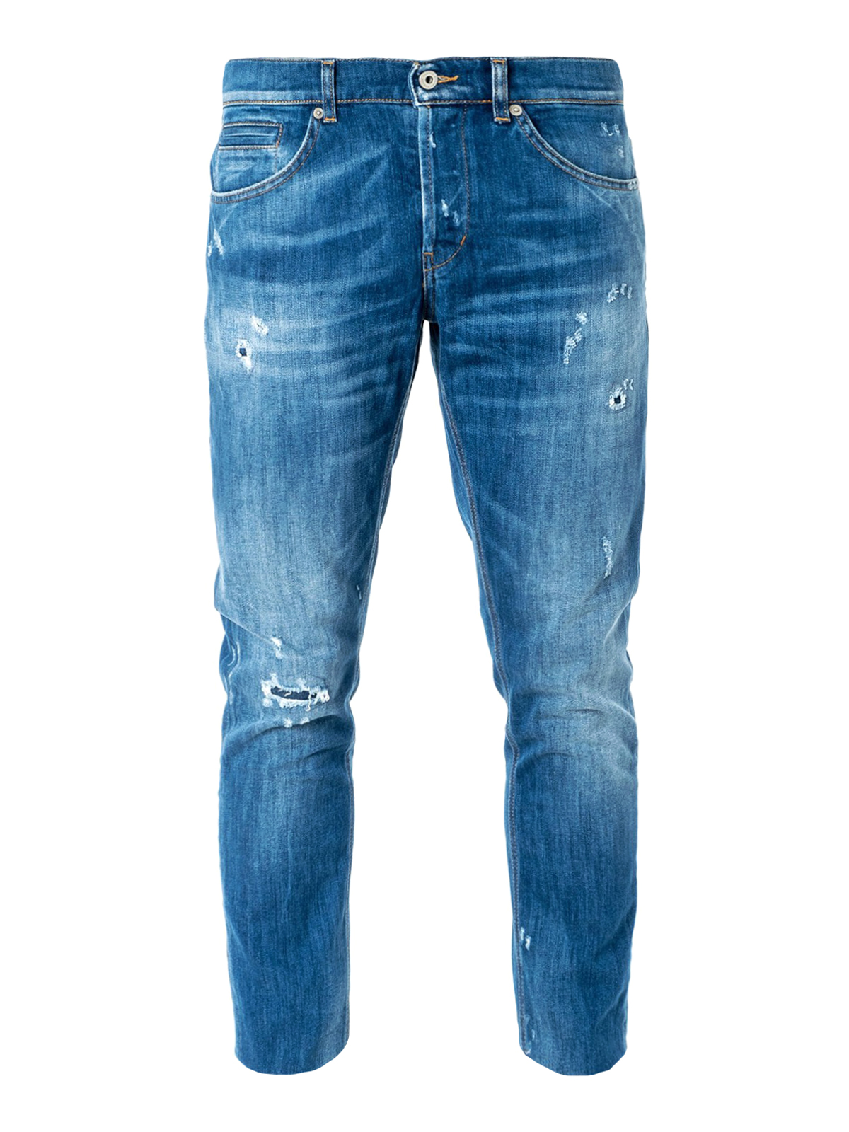 Dondup George Low Waist Cotton Denim Jeans In Medium Wash | ModeSens