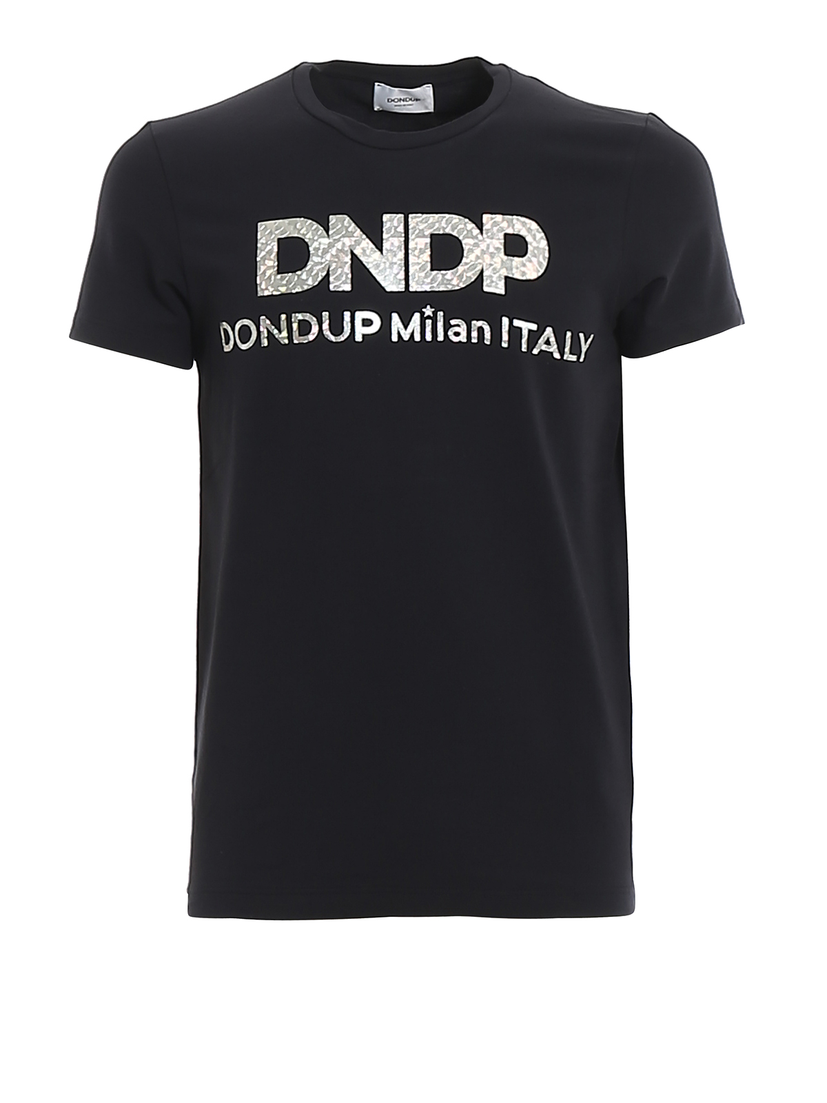 T-shirts Dondup - Iridescent logo lettering printed T-shirt ...