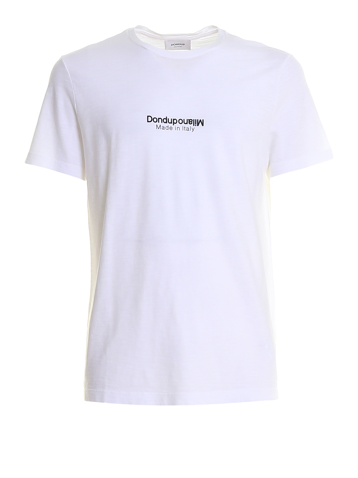T-shirts Dondup - Logo print flamed cotton T-shirt - US198JF0195000