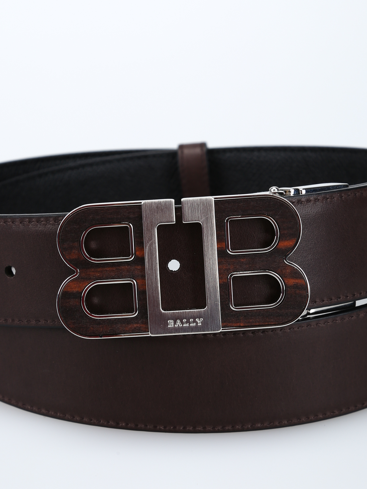 Double B buckle hammered leather belt 