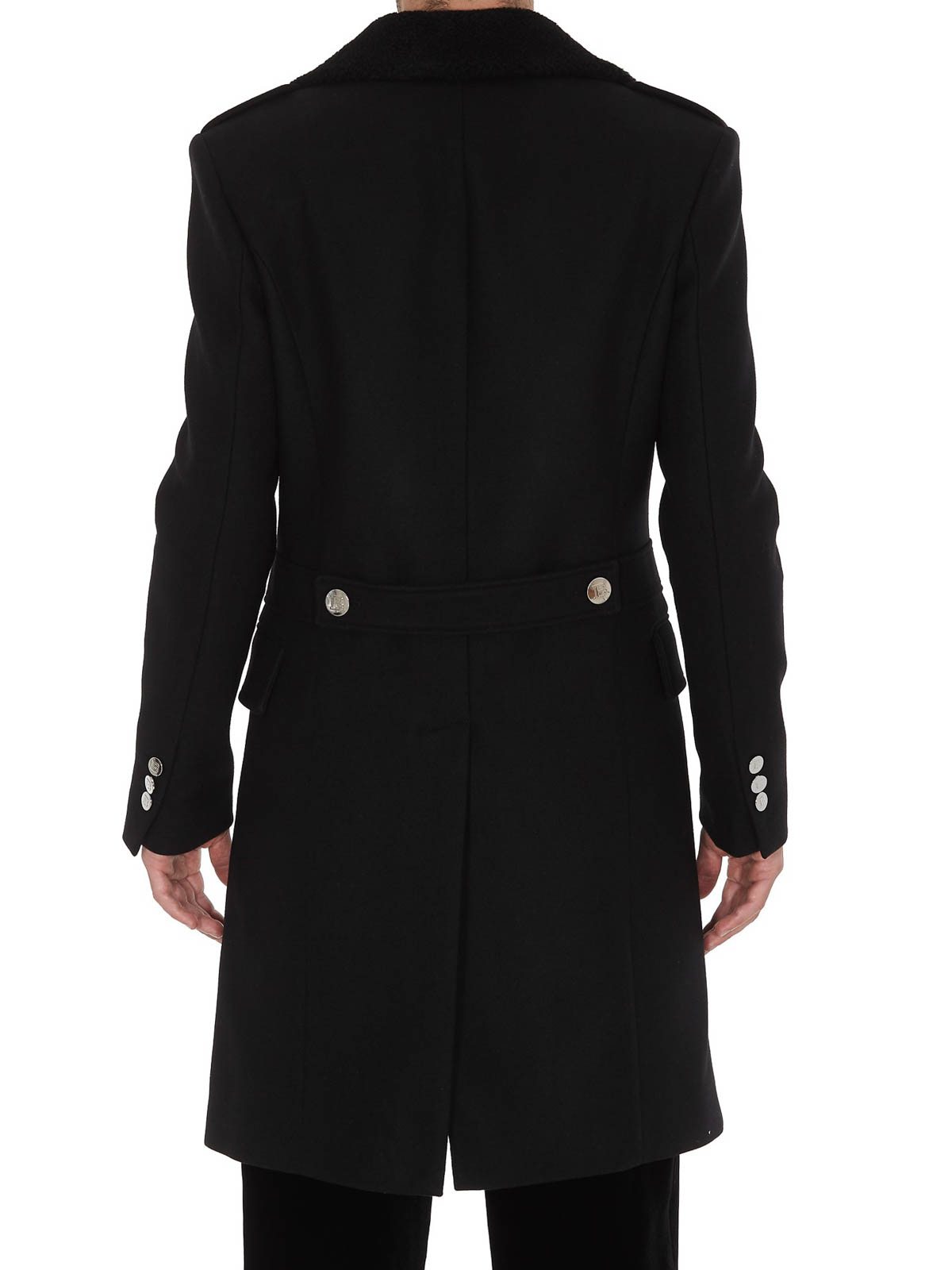 balmain double breasted coat