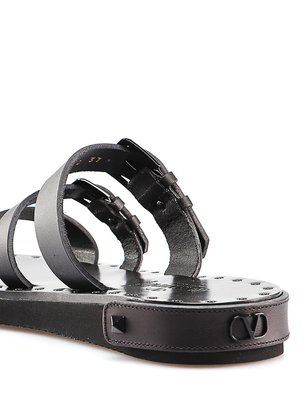 Sandals Valentino Garavani strap black leather sandals - RW0S0M90KZU0NO