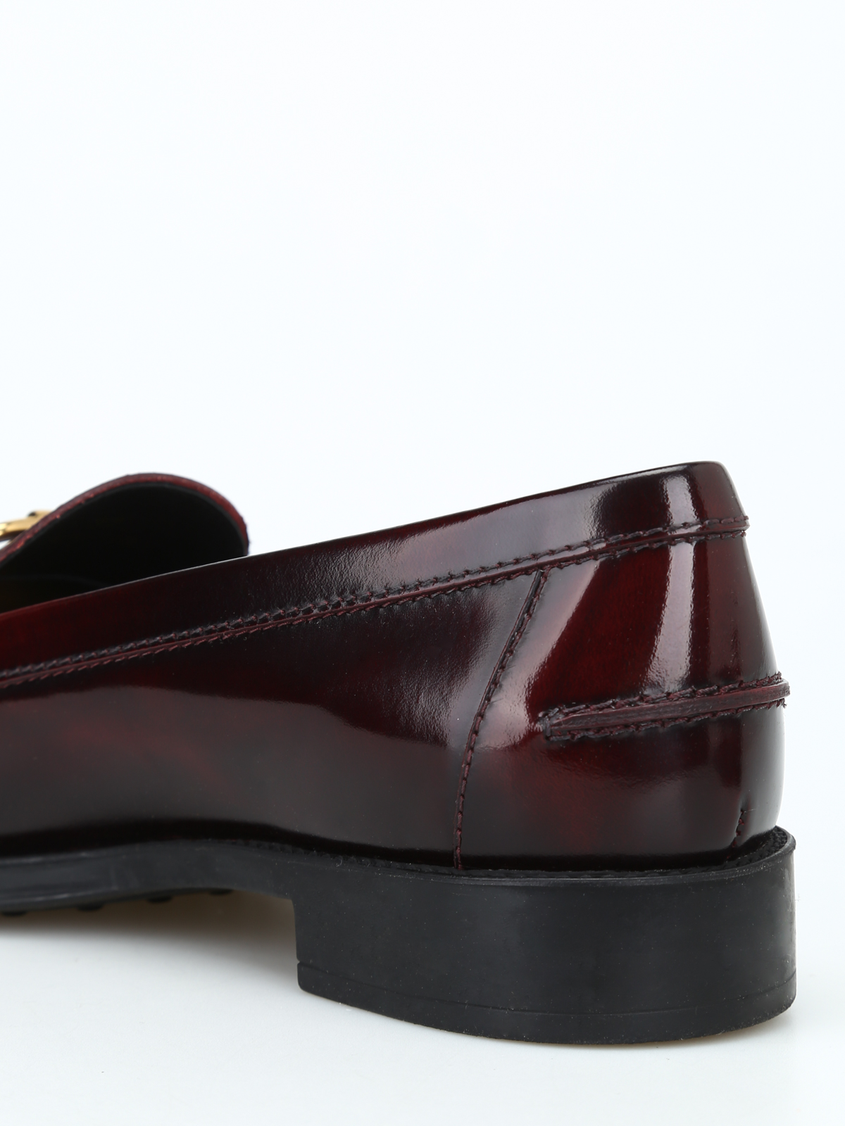 tods burgundy loafers