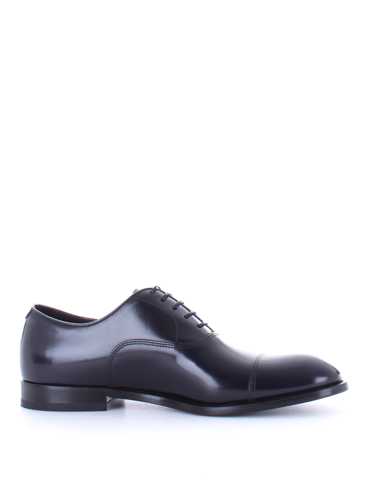 DOUCAL'S BRUSHED BLUE LEATHER OXFORD SHOES