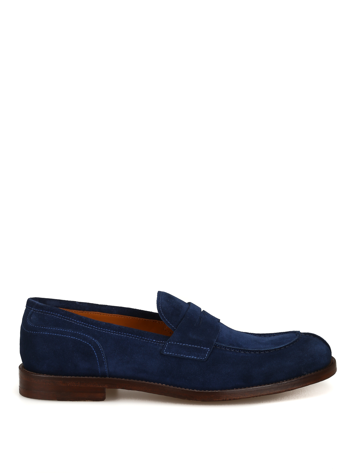 Loafers & Slippers Doucal's - Blue suede calfskin loafers ...