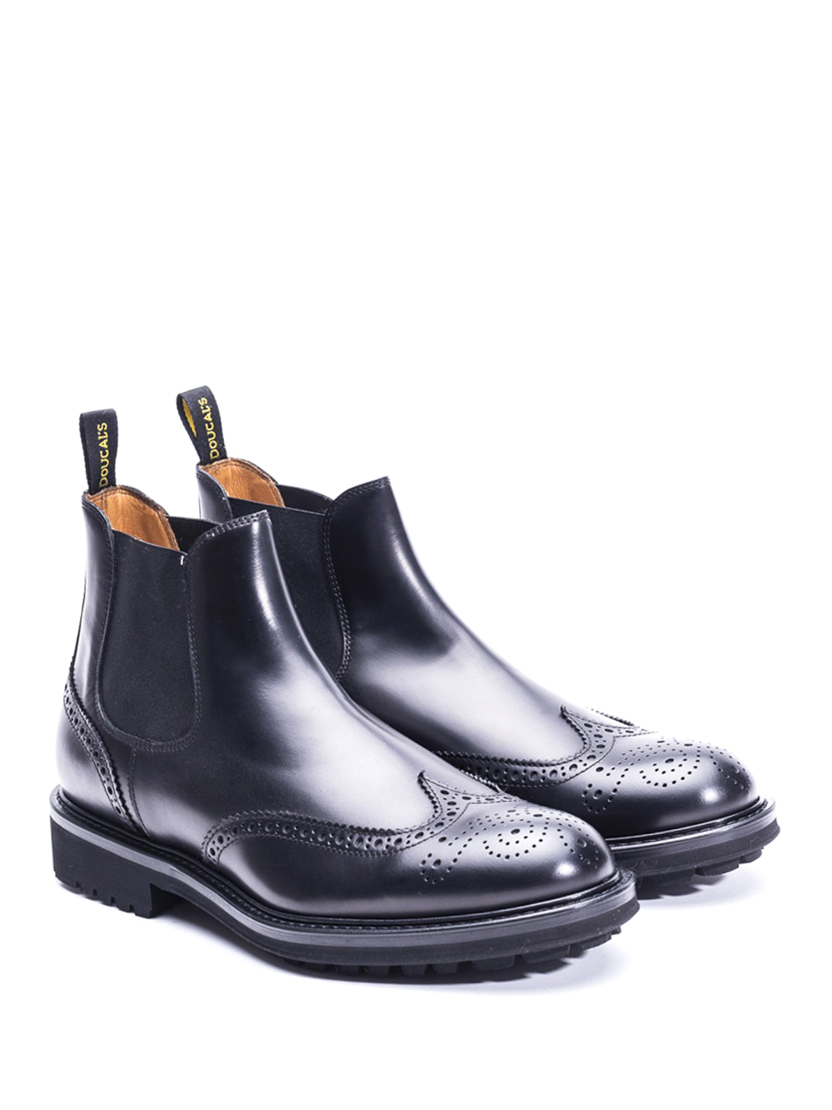 black brogue chelsea boots
