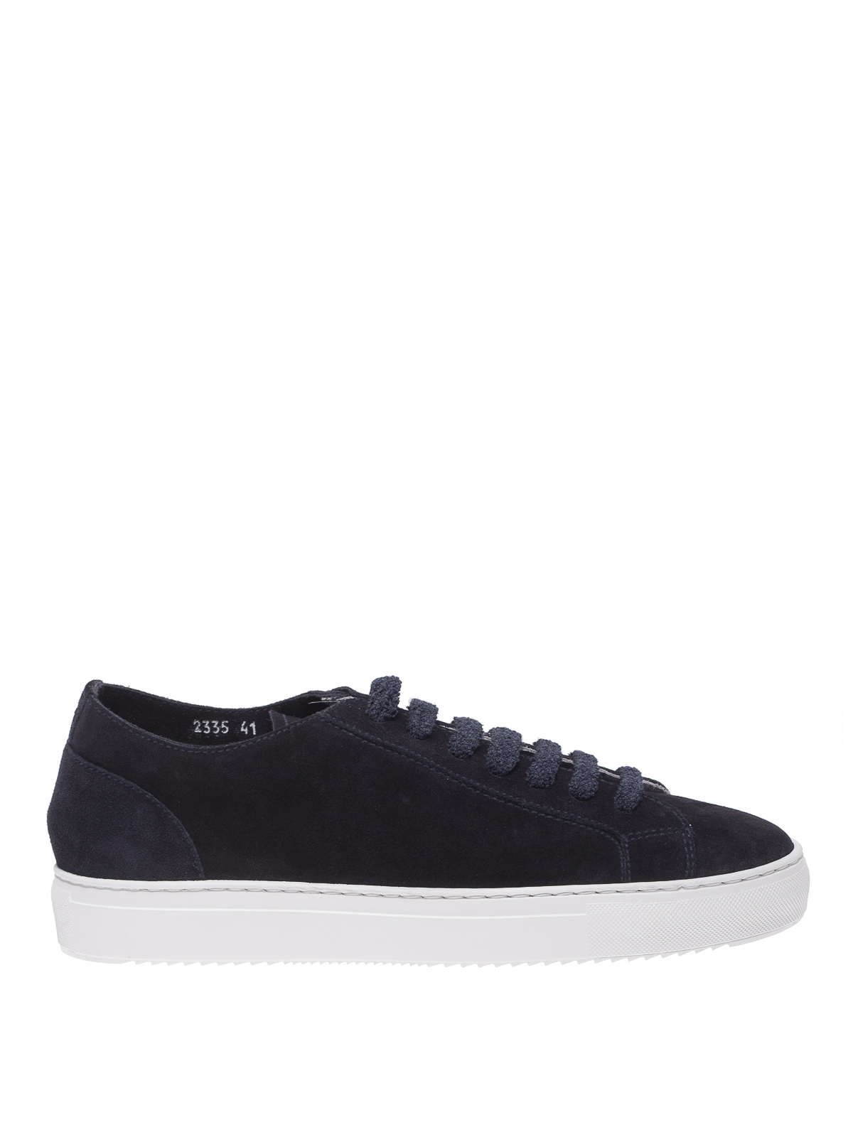 Trainers Doucal's - Blue suede sneakers with terrycloth laces ...