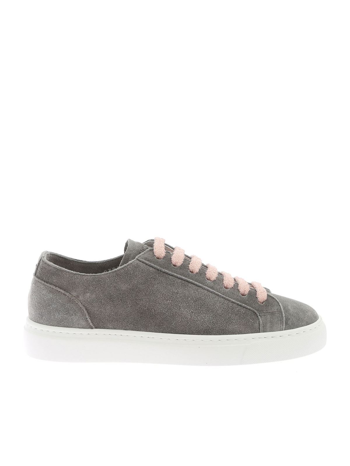 Doucal's Suedes CONTRASTING LACES SNEAKERS IN GREY