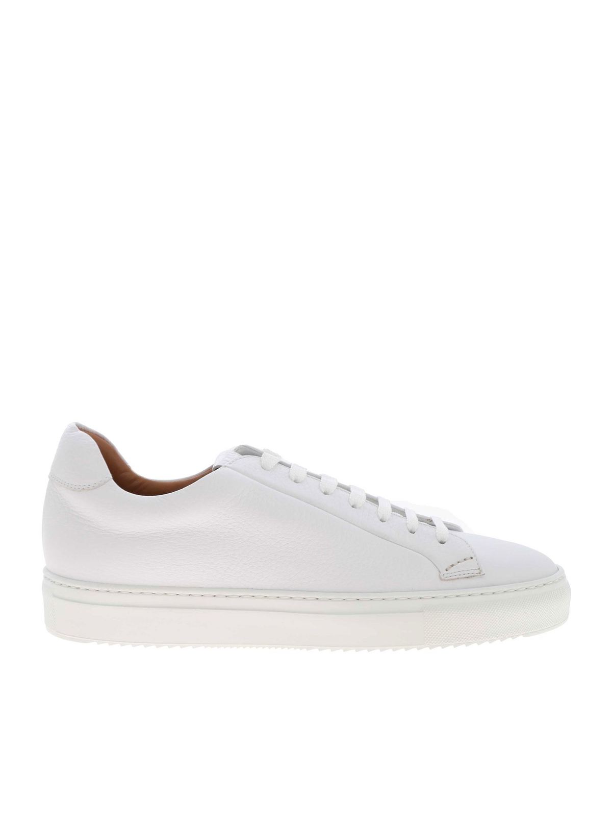 Doucal's - Logo leather sneakers in white - trainers - DU1796ERICUF019IW00
