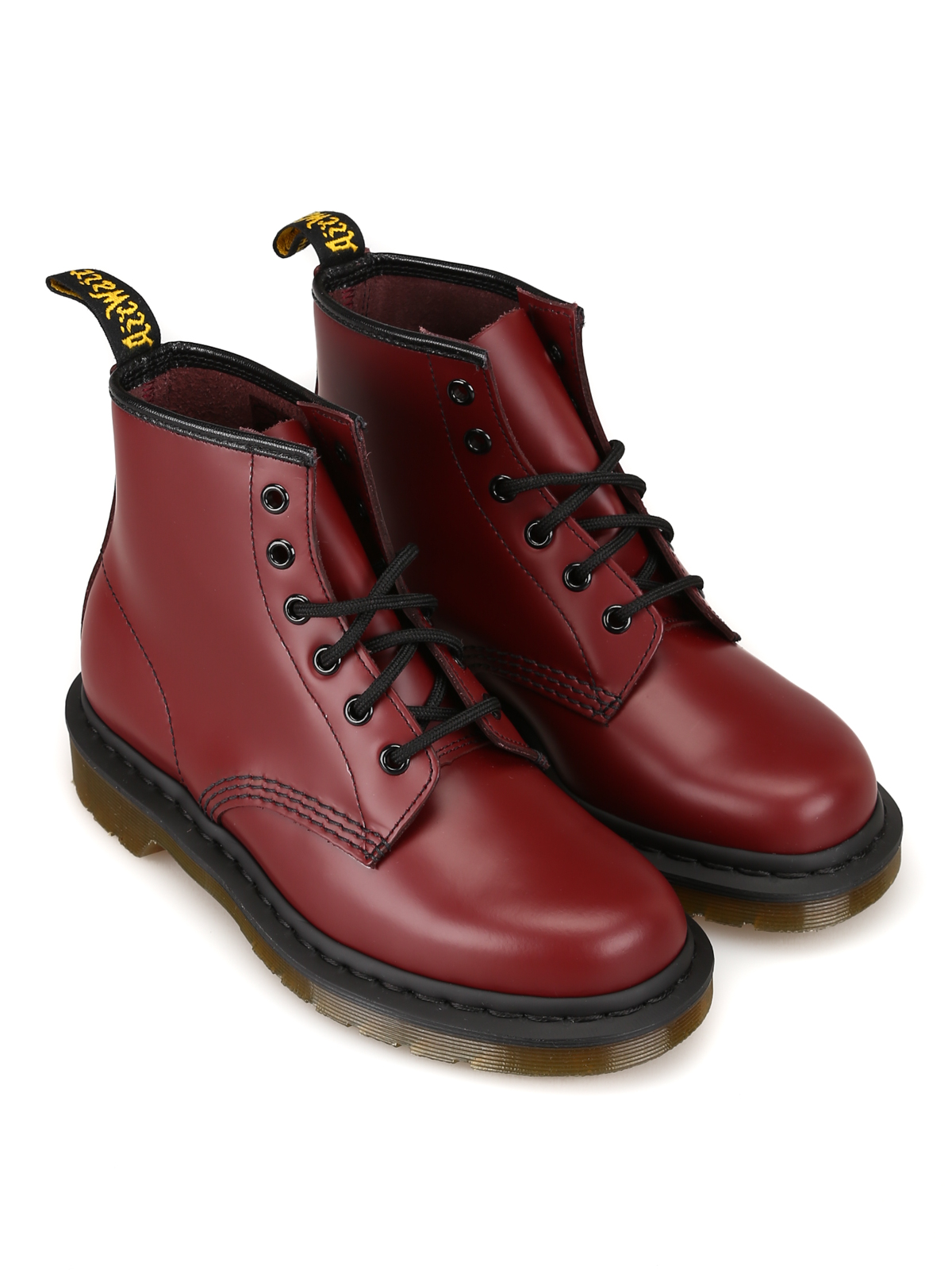101.Smooth cherry red ankle boots 