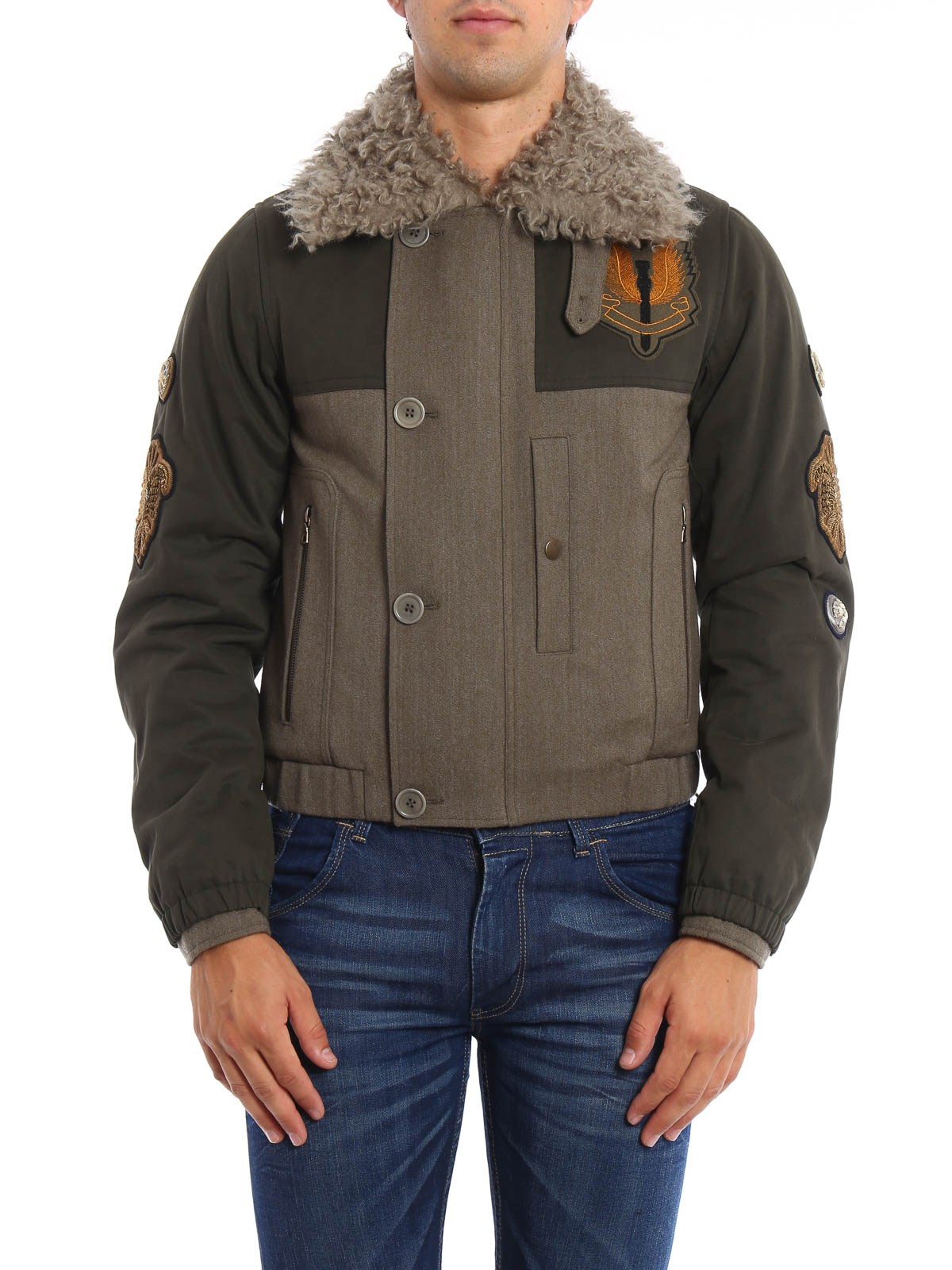 impuls Veraangenamen Gewoon overlopen Casual jackets Dries Van Noten - Faux fur detailed wool jacket -  205322181606