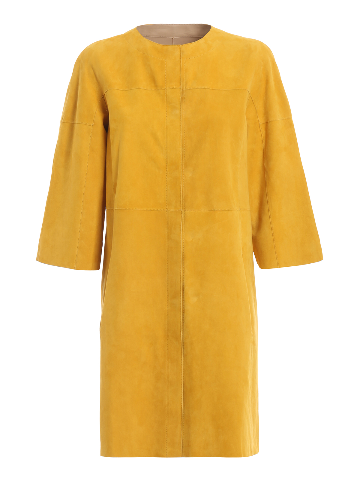 yellow suede coat