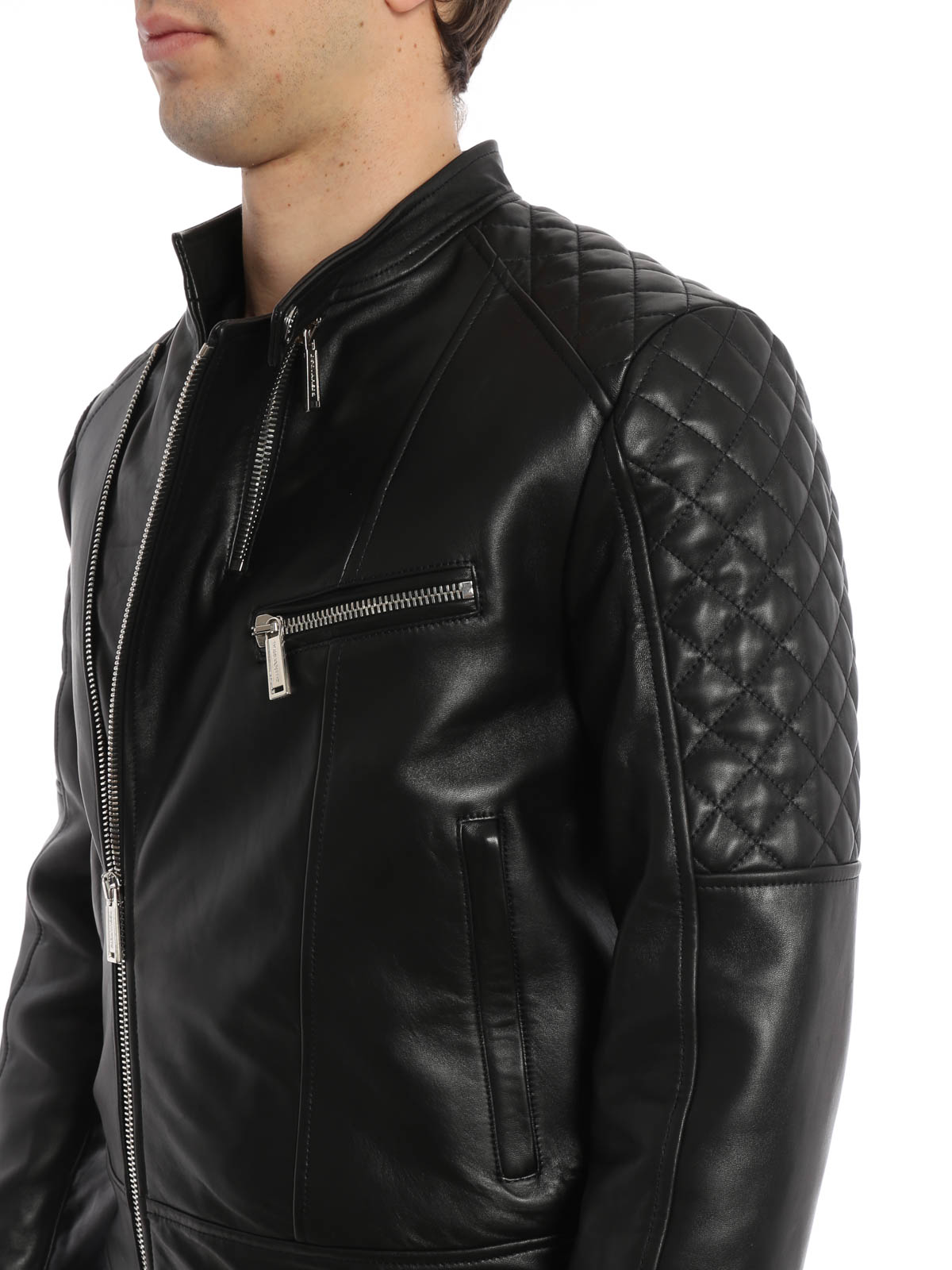 dsquared men's leather jacket motorcycle