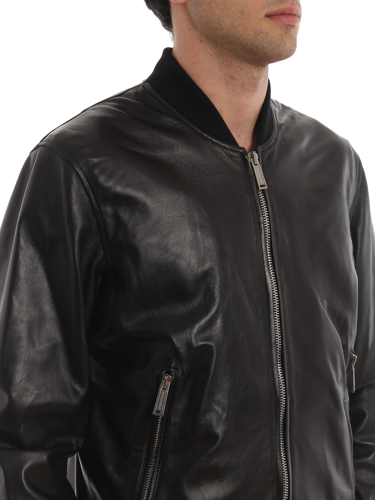 Leather jacket Dsquared2 - Black nappa lamb leather bomber jacket ...