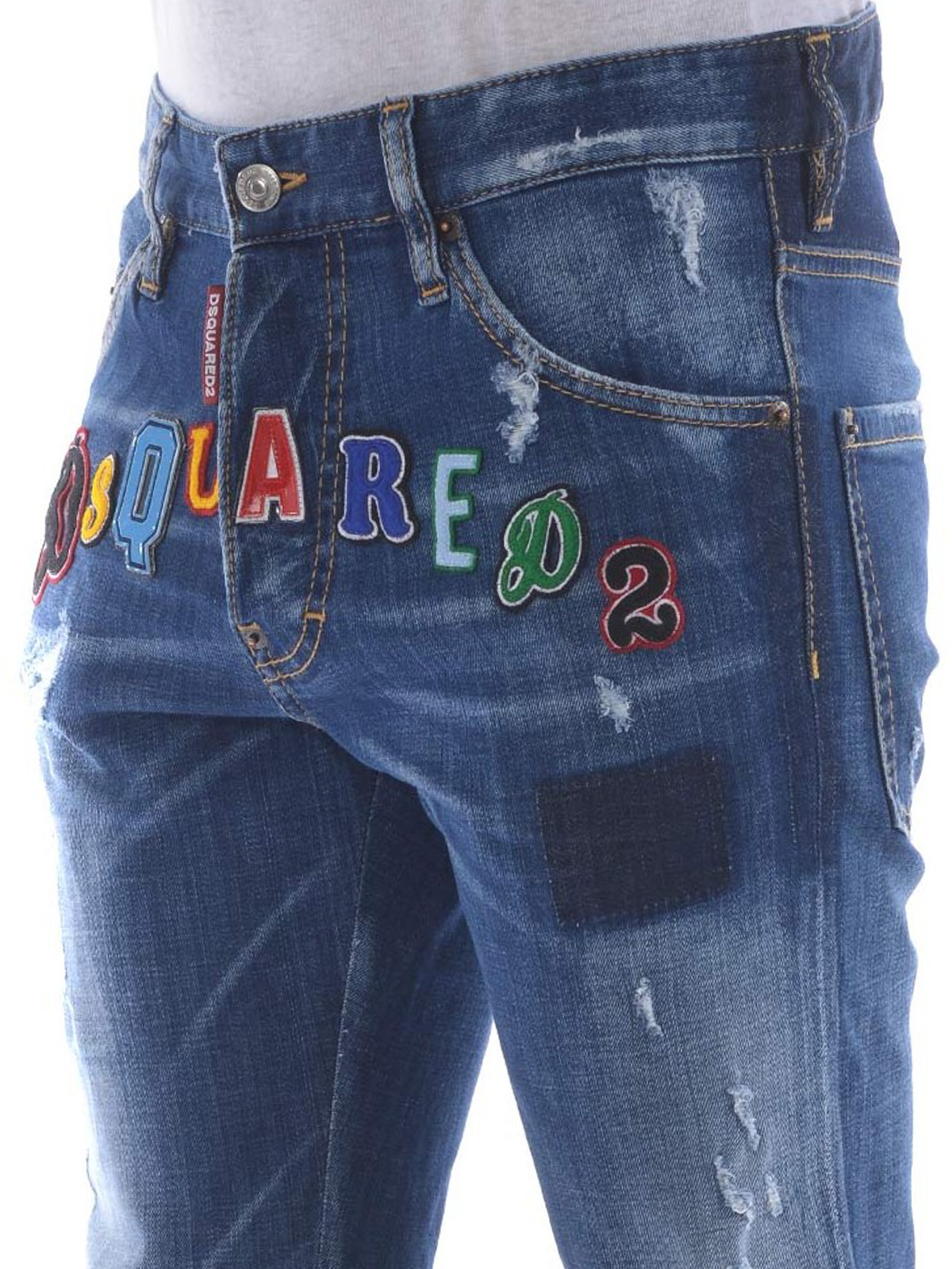 Cool Guy coloured logo patch jeans 