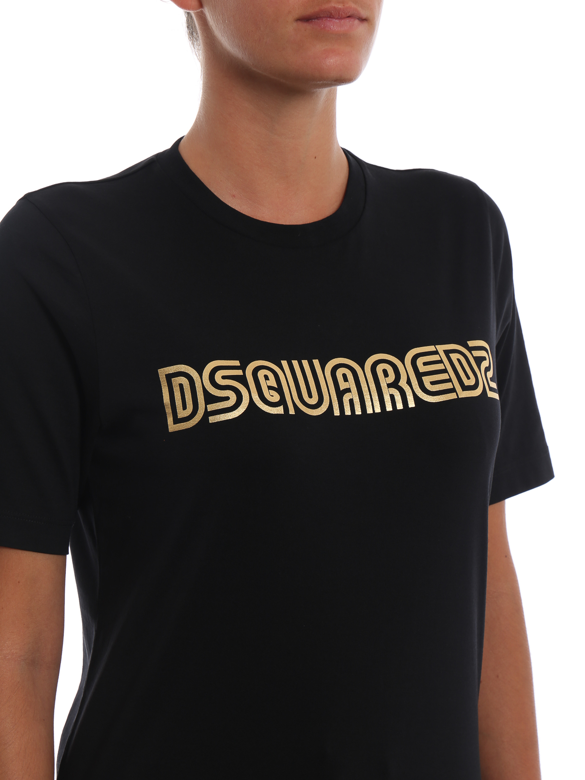 dsquared2 metallic logo t shirt