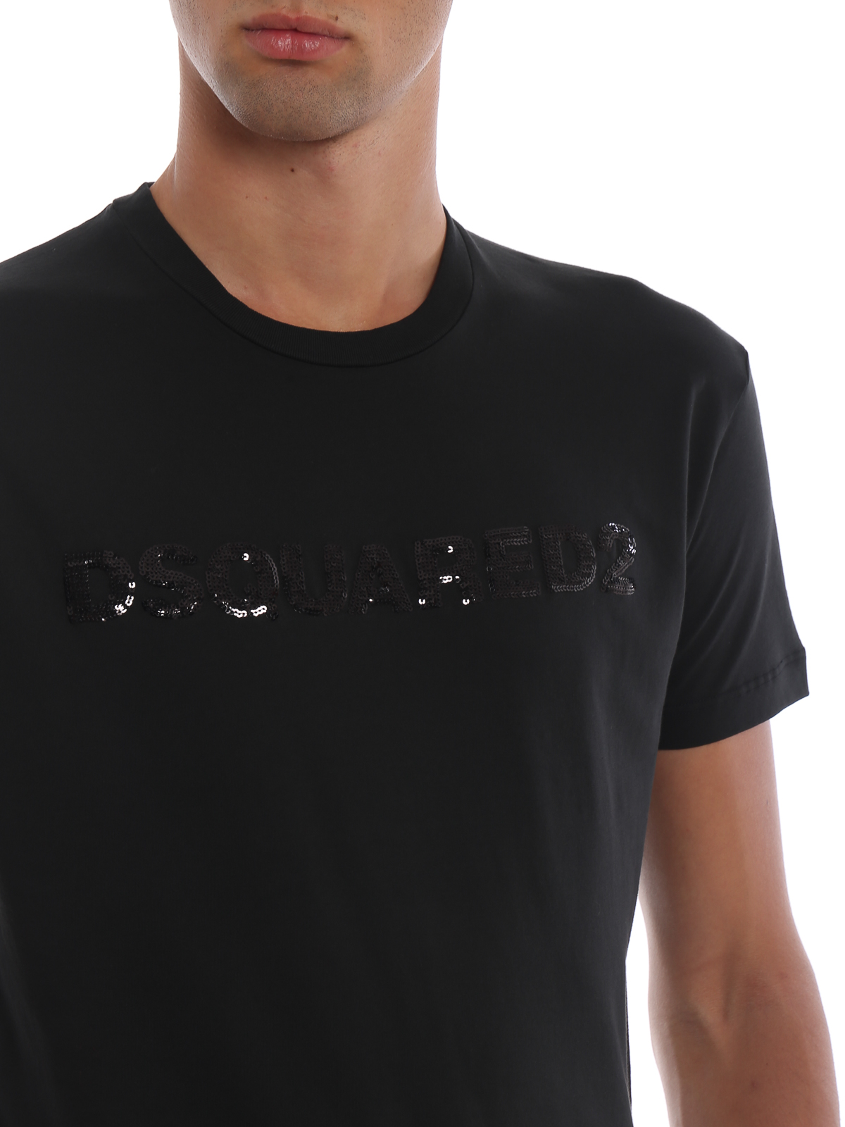 Sequined Dsquared2 black T-shirt 