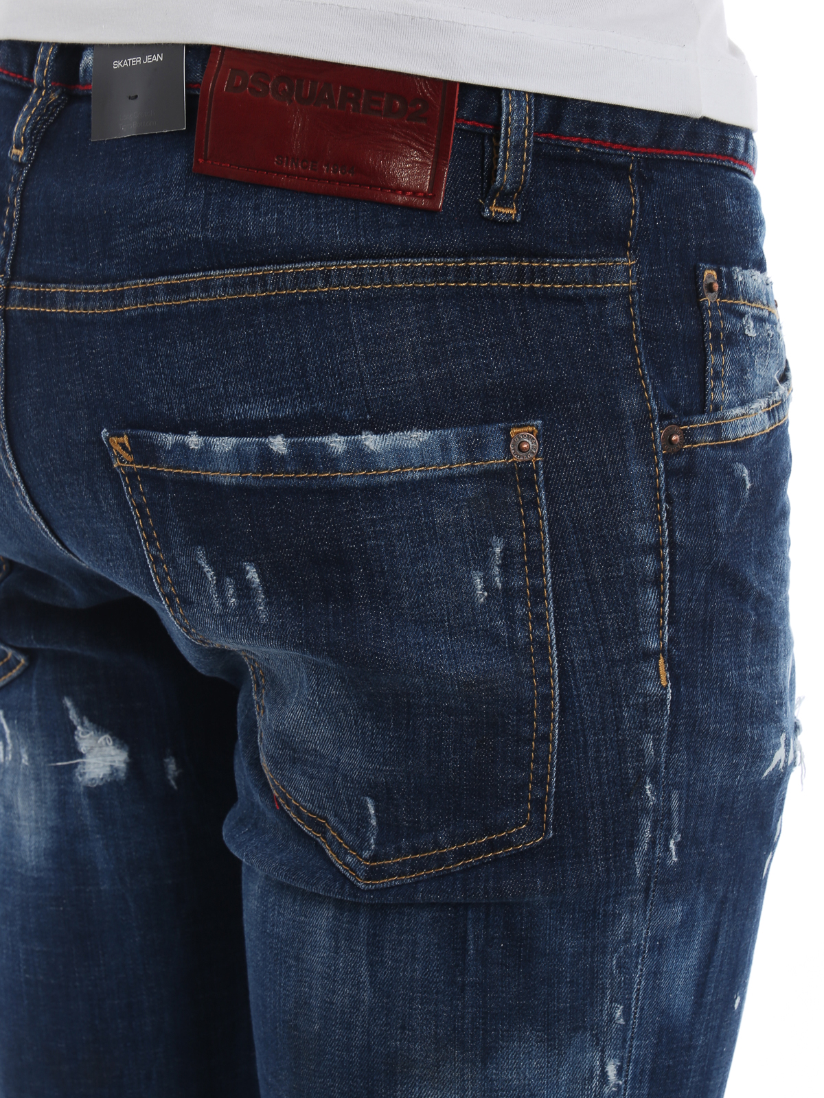 Dsquared2 - Skater used effect dark wash jeans - skinny jeans ...