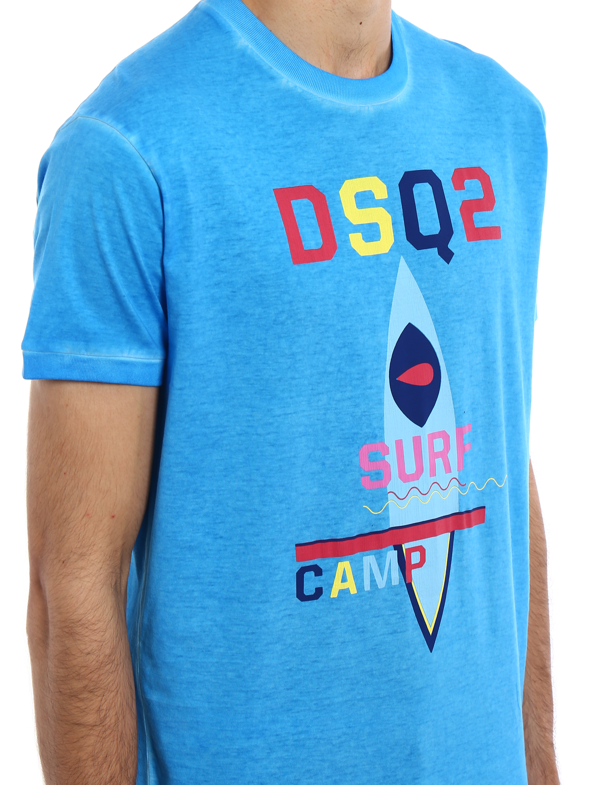 leeuwerik Bijdrage Destructief T-shirts Dsquared2 - Surf Camp logo print T-shirt - S71GD0632S22427483