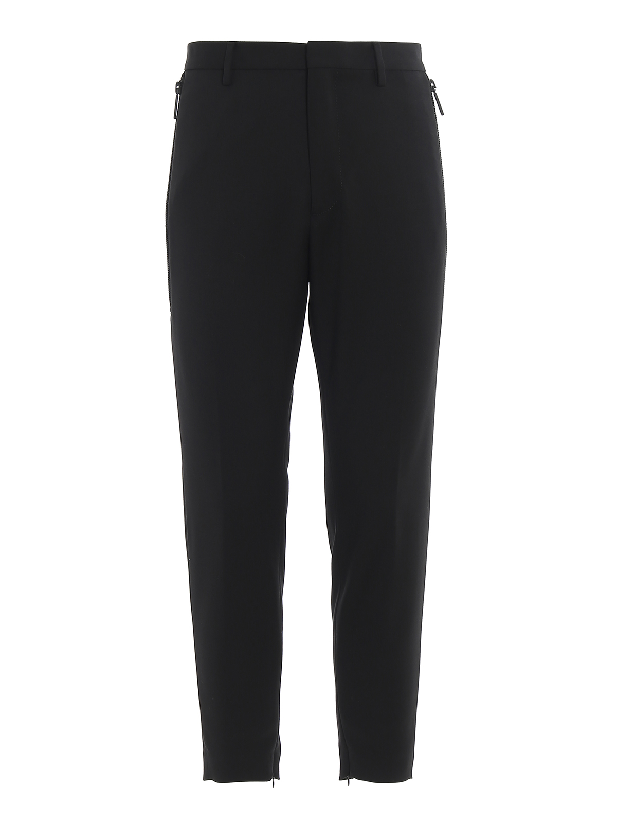 DSQUARED2 RUBBER LOGO WOOL BLEND TROUSERS