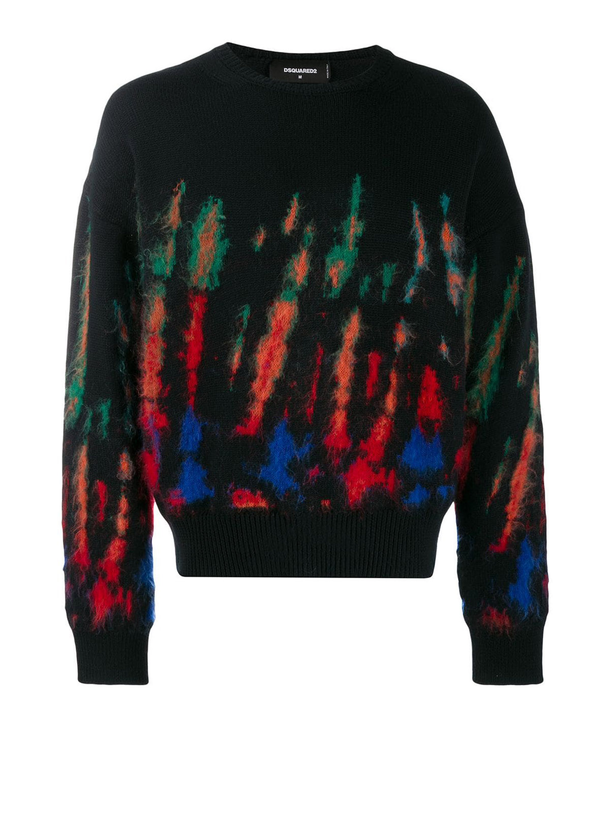 DSQUARED2 FLAME INTARSIA WOOL AND MOHAIR BLEND JUMPER