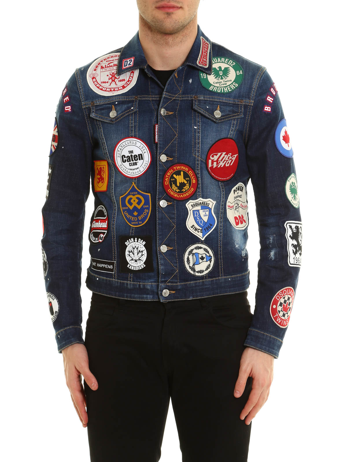 Denim jacket with patches by Dsquared2 - denim jacket | iKRIX
