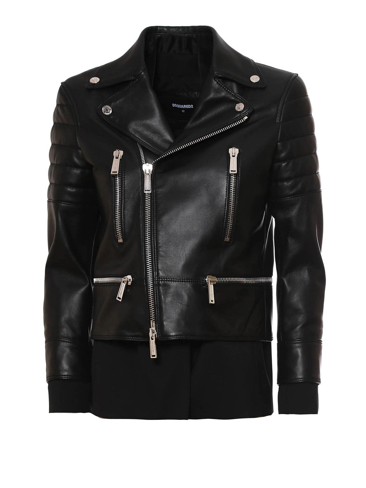Leather jacket Dsquared2 - BIKER CROP LEATHER JACKET 