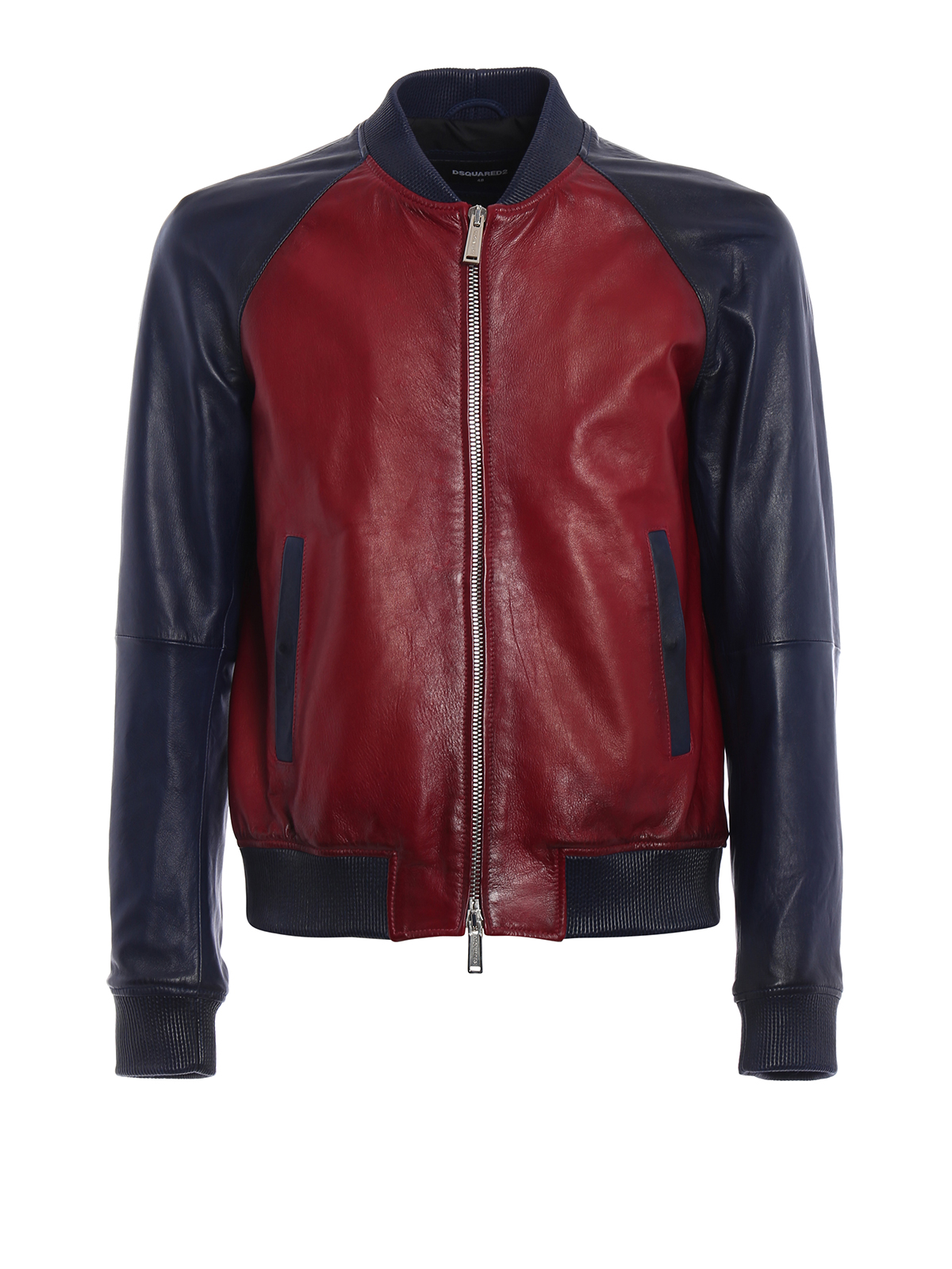 Leather jacket Dsquared2 - Two-tone leather bomber jacket ...