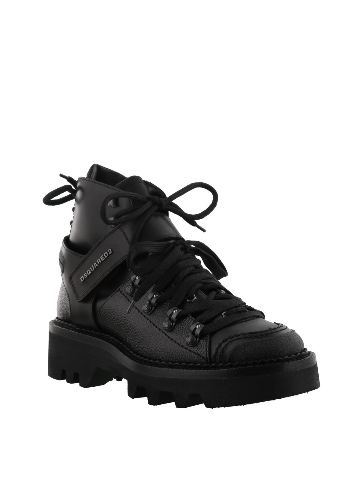 Dsquared2 - Leather hiking style ankle boots - ankle boots ...