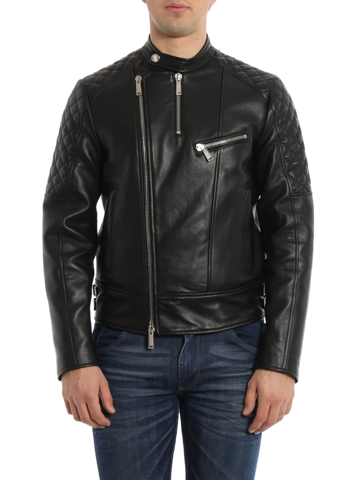 leather jacket dsquared2
