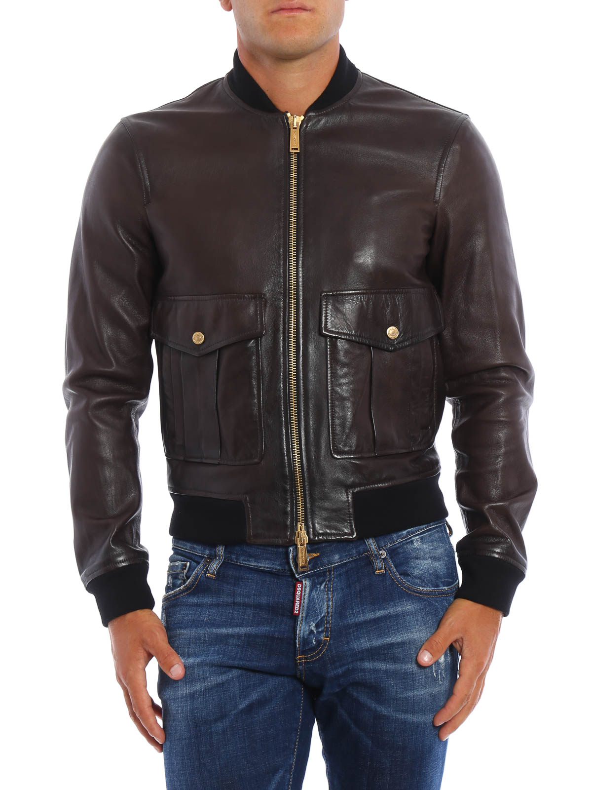 Leather jacket Dsquared2 - Pilot leather bomber - S74AM0644SX9861143