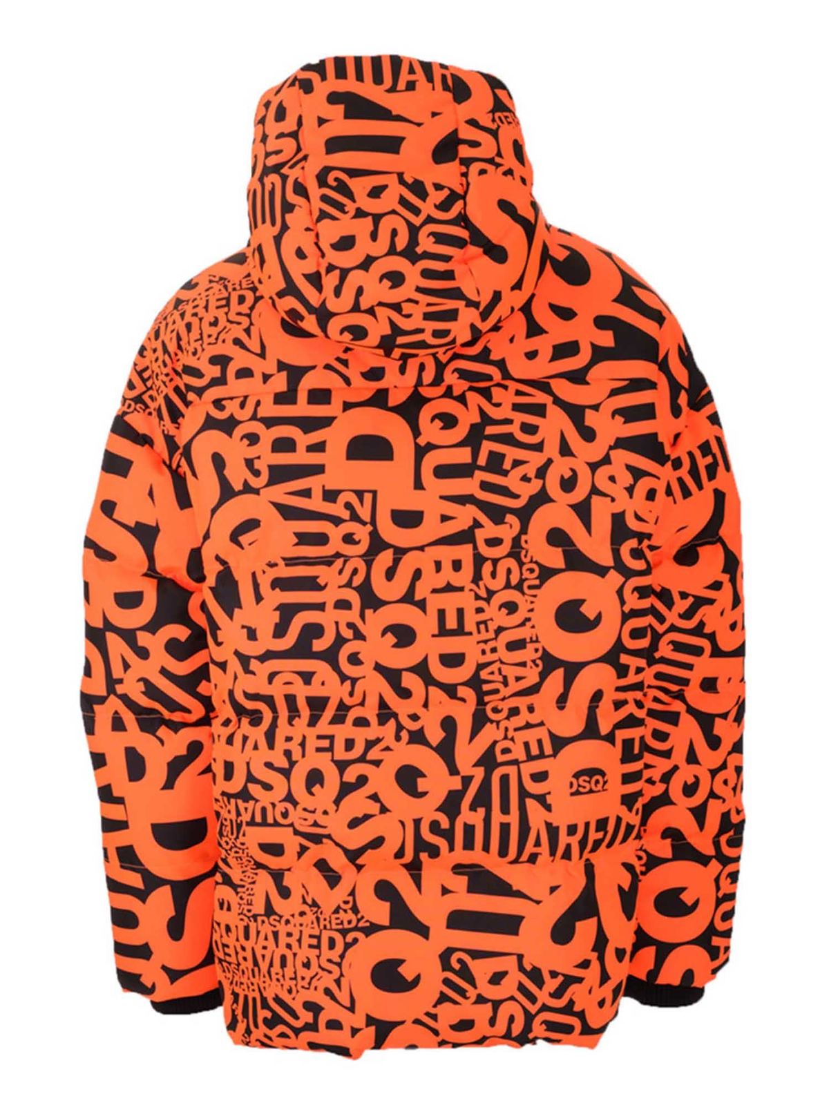 Dsquared2 - DSQ2 Graffiti ski down jacket in orange - padded jackets ...