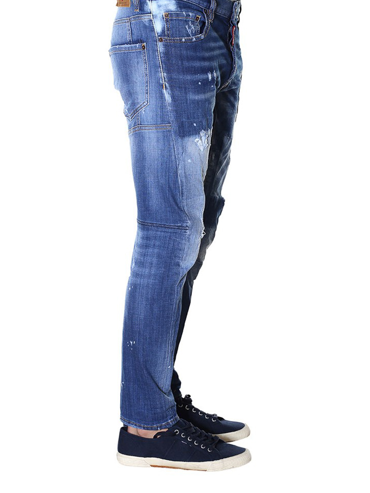 biker distressed denim jeans