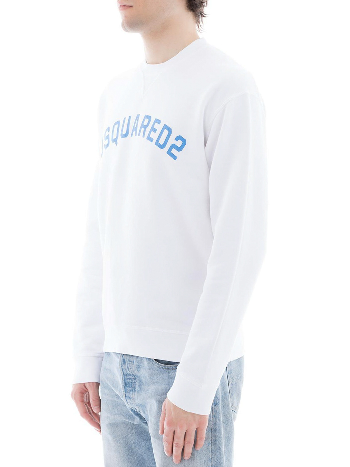 S71GU0181S25030100 Details about   Dsquared2 Men's Sweatshirt White Cotton Crew Logo Print Mod 