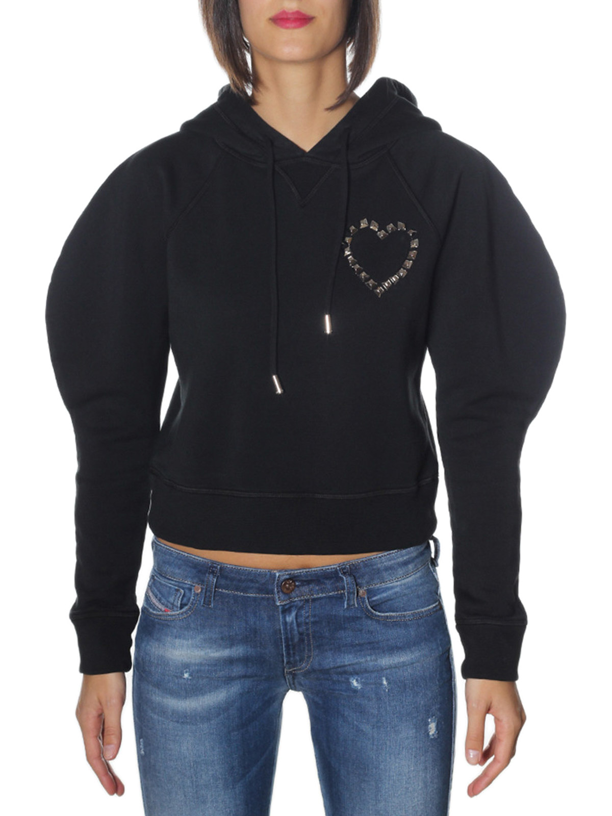 puff shoulder hoodie