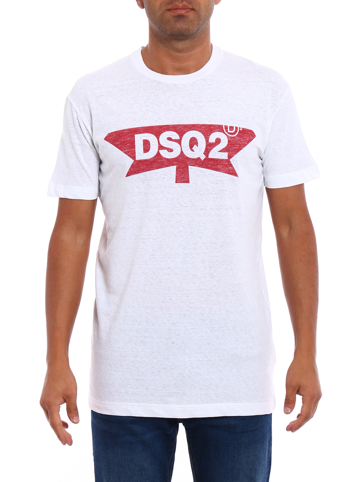 Dsquared2 - DSQ2 print melange cotton T 